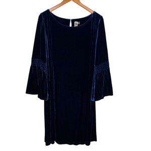 Witchy Whimsigoth Fairy Grunge Flare Sleeve Velvet Regency Knee Length Dress 2X